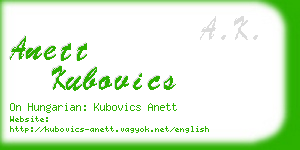 anett kubovics business card